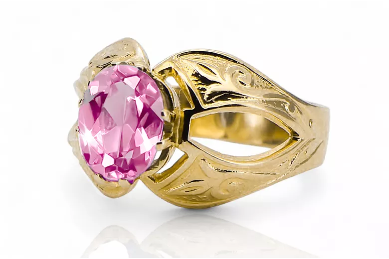 14 Karat Gelbgold Amethyst Ring Vintage Schmuck vrc135y